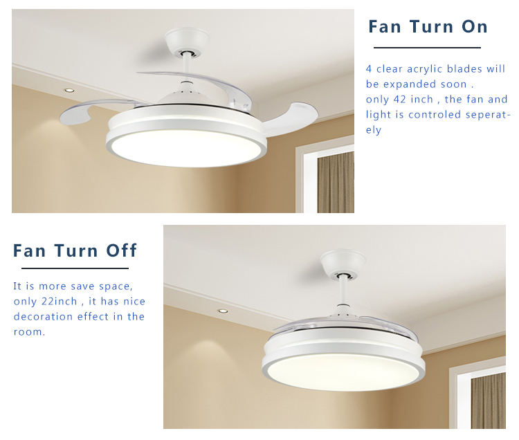 retractable blade ceiling fan